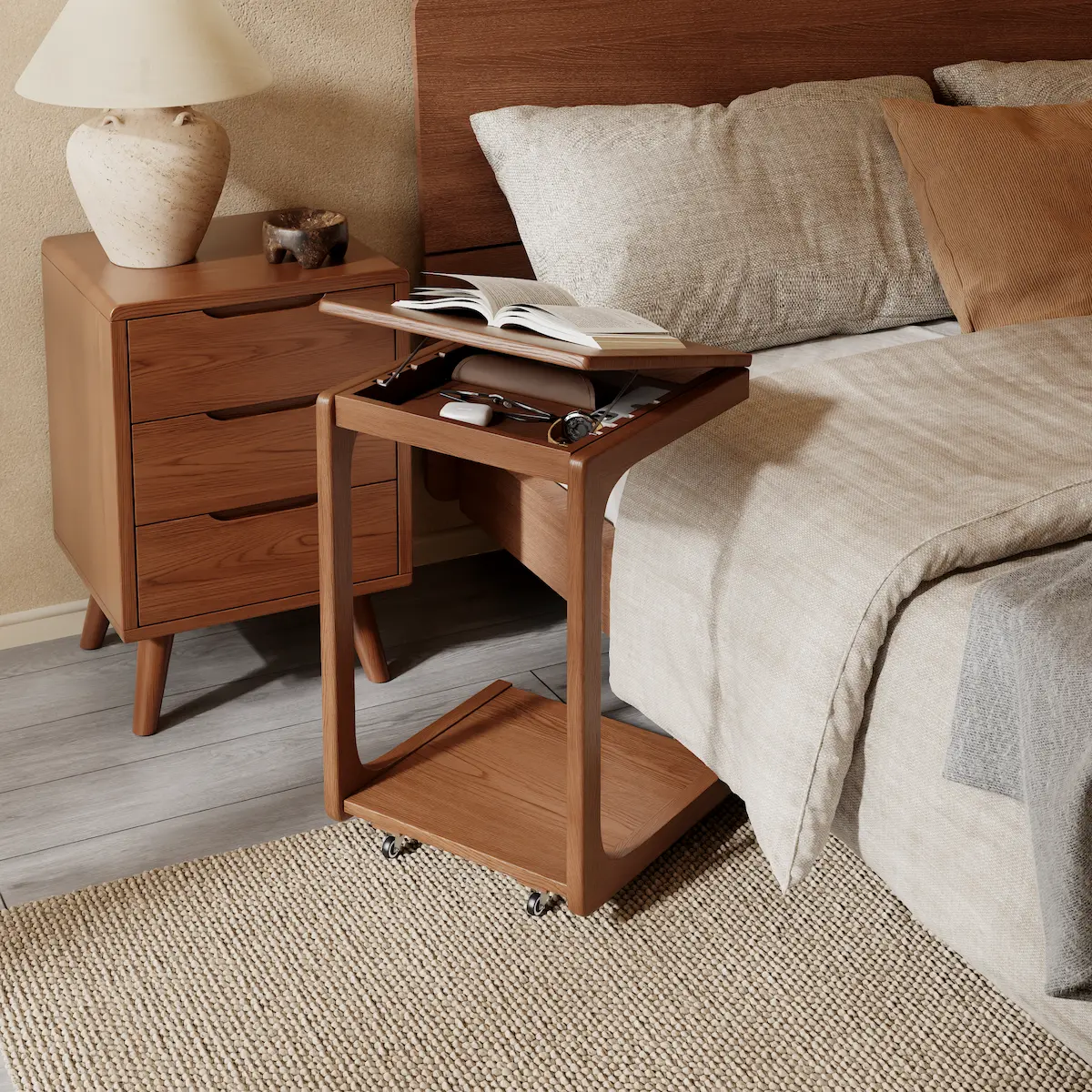 2-Tier C-Shaped Side Table – Perfect for Sofa, Bed, or Laptop