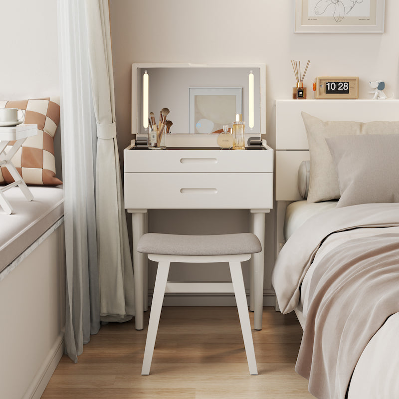 Vanity Desk with Mirror & Lights