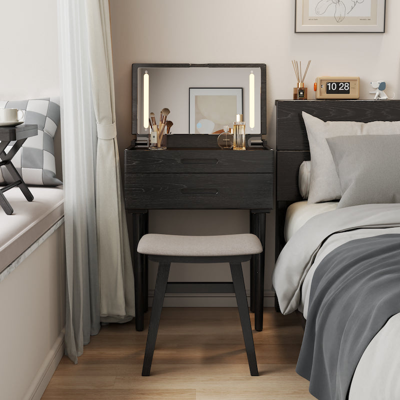 Vanity Desk with Mirror & Lights