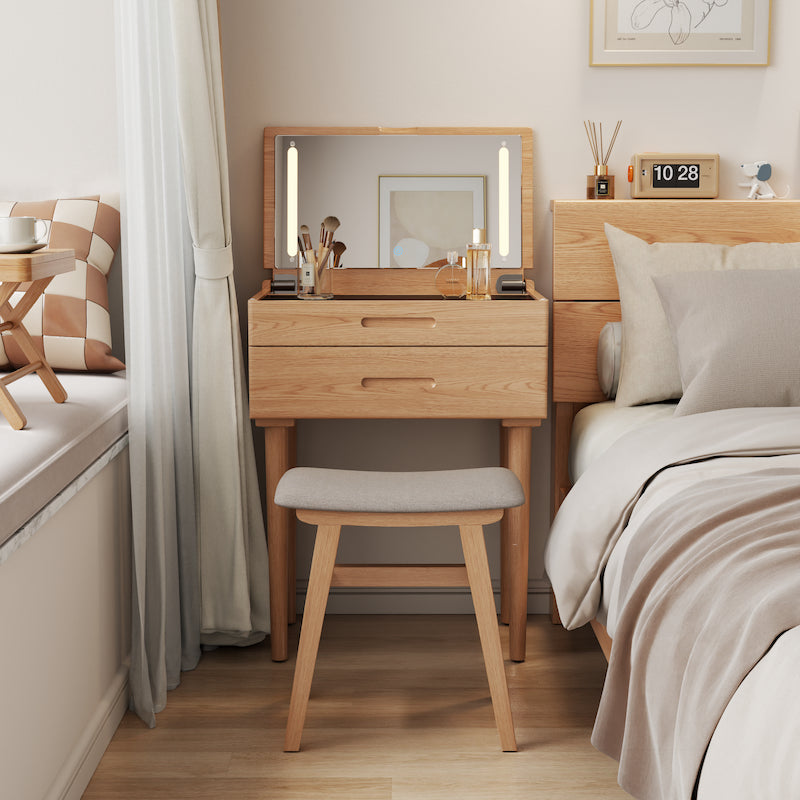 Vanity Desk with Mirror & Lights