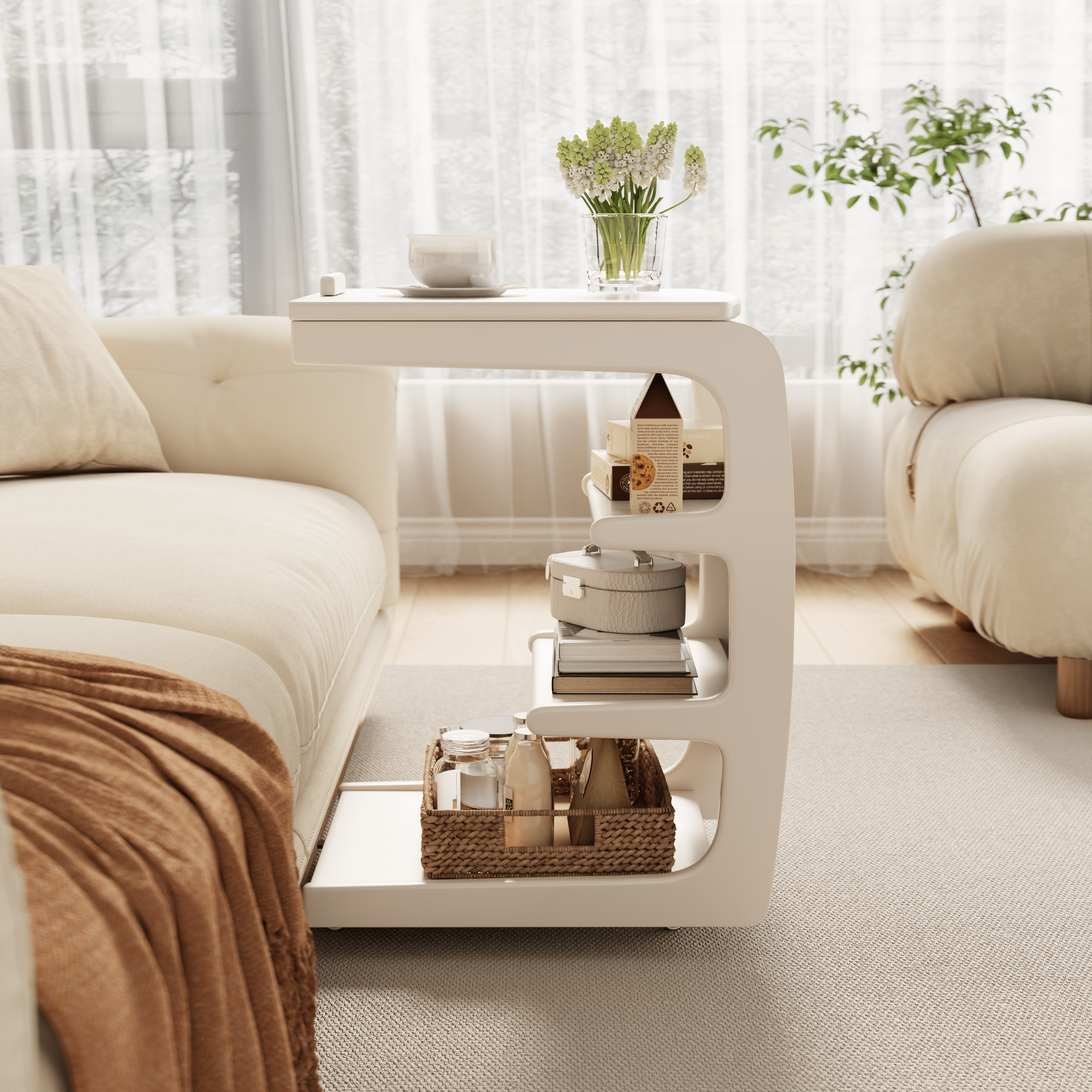 C Shaped Table for Couch - Kaslandi Furniture