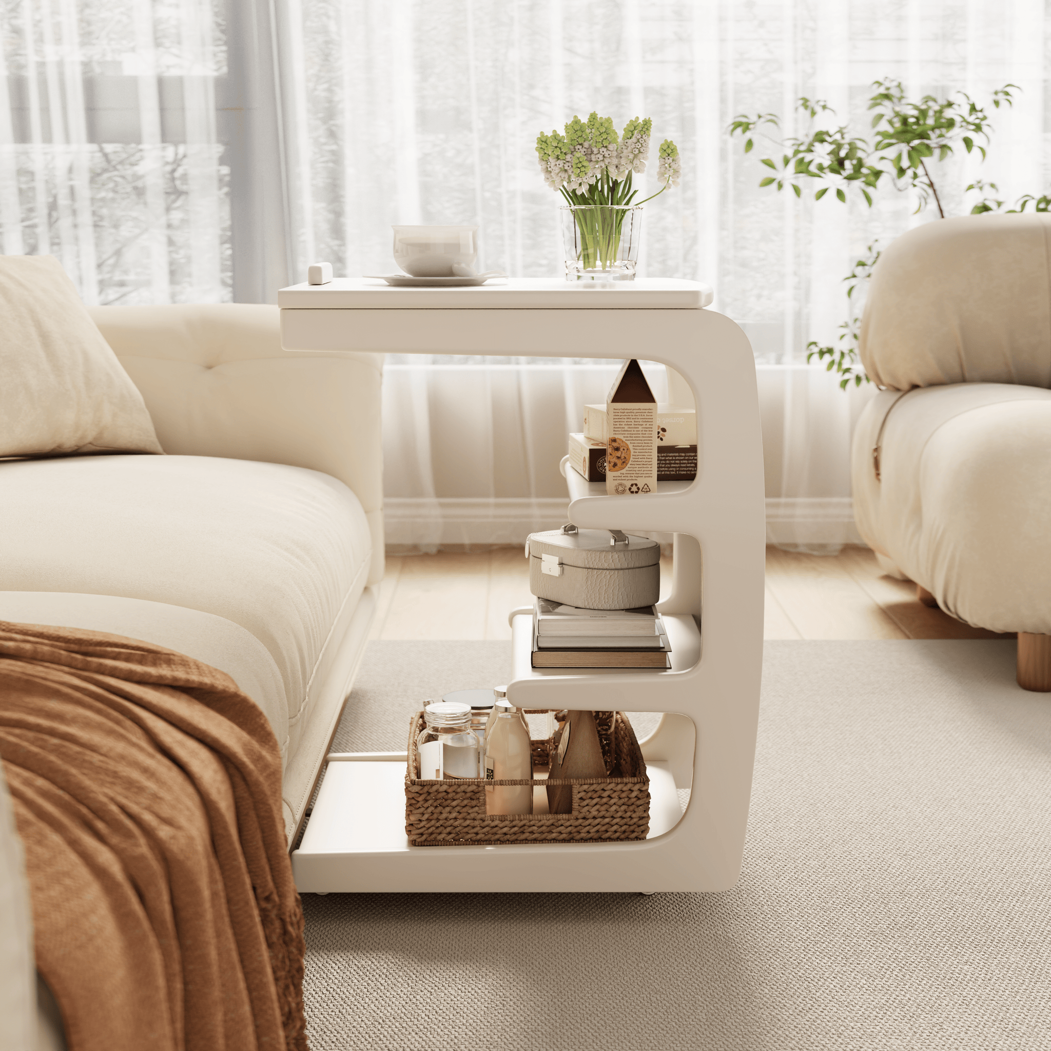 C Shaped Table for Couch - Kaslandi Furniture