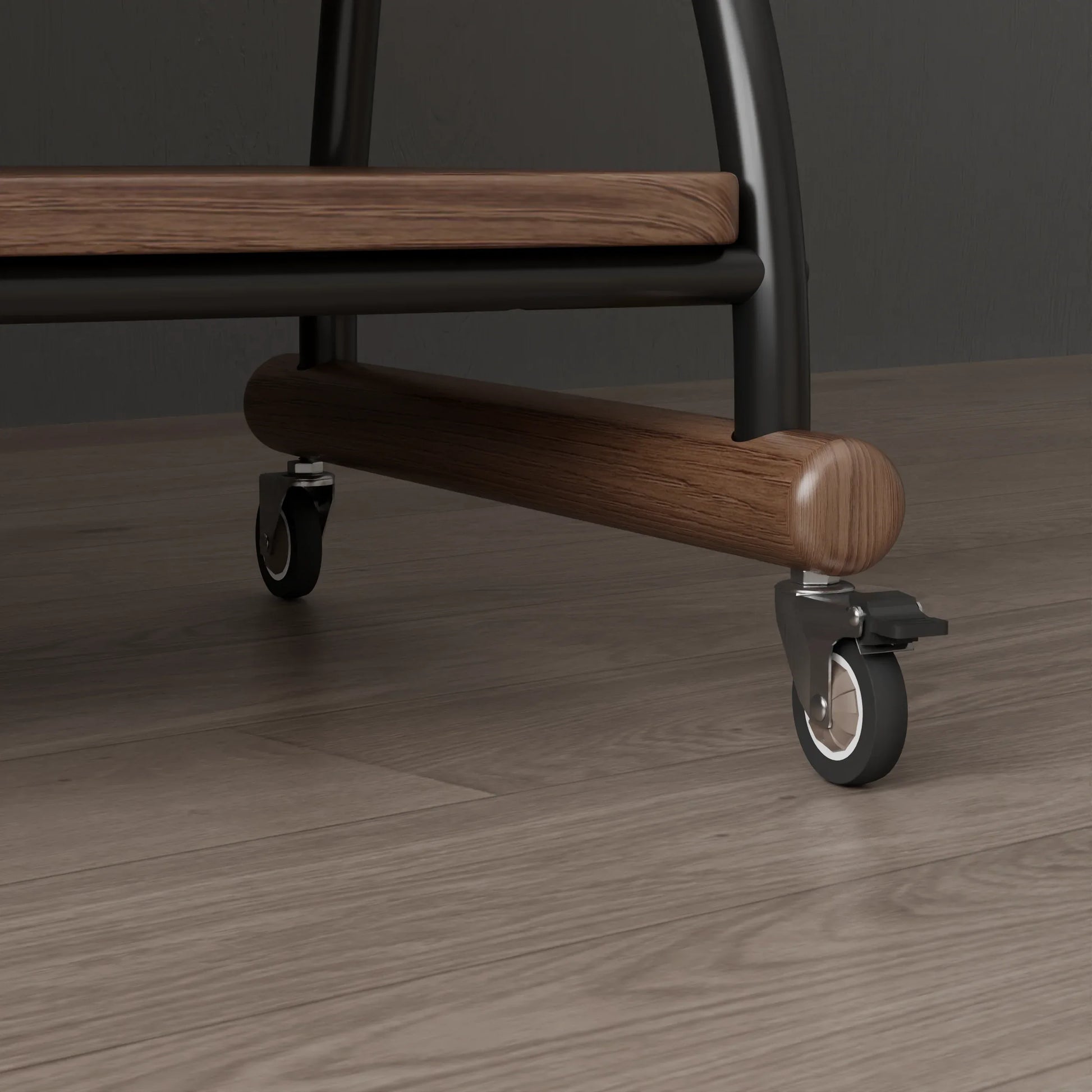 Rolling TV Stand for 40 - 65 Inch TV with Wheels | Wooden Mobile TV Cart - Kaslandi Furniture