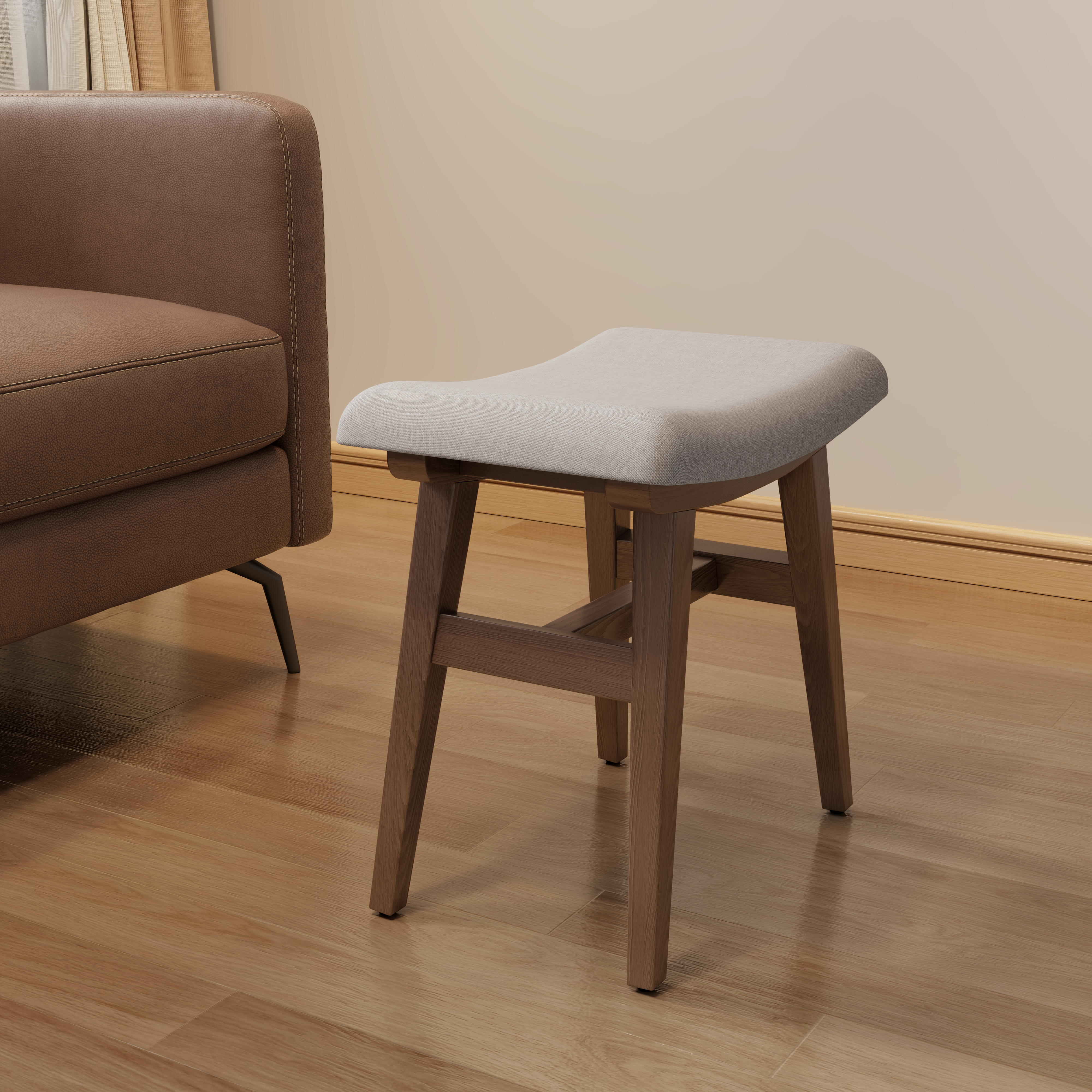 Vanity Stool with Soft Saddle Cushion