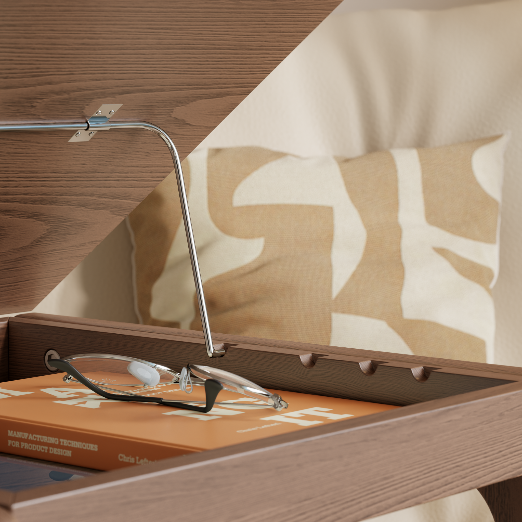 C-shaped couch table