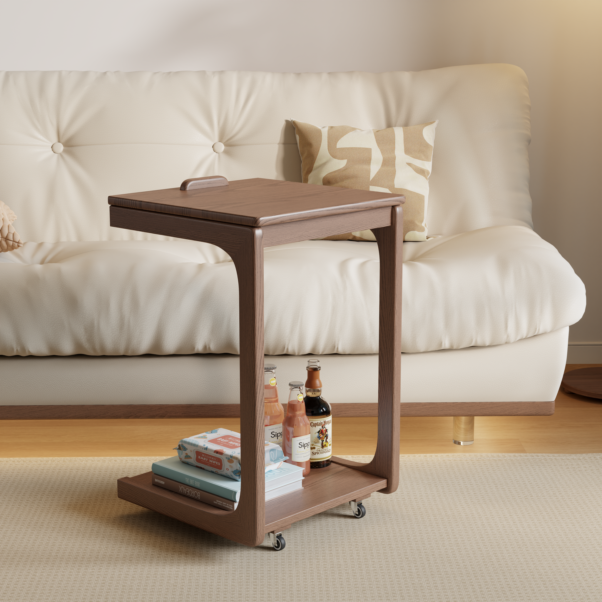 C-shaped couch table