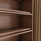 3 - Tier Solid Wood Bookcase with Flip - Up Glass Doors - Kaslandi Furniture
