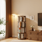 Rotating Round Bookshelf, Adjustable 1 - 6 Tiers – Space - Saving Storage Rack - Kaslandi Furniture