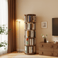 Rotating Round Bookshelf, Adjustable 1 - 6 Tiers – Space - Saving Storage Rack - Kaslandi Furniture