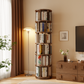 Rotating Round Bookshelf, Adjustable 1 - 6 Tiers – Space - Saving Storage Rack - Kaslandi Furniture