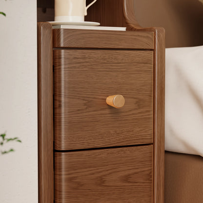 Solid Wood 3 - Drawer Nightstand with Shelf - Kaslandi Furniture