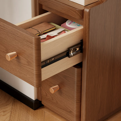 Solid Wood 3 - Drawer Nightstand with Shelf - Kaslandi Furniture