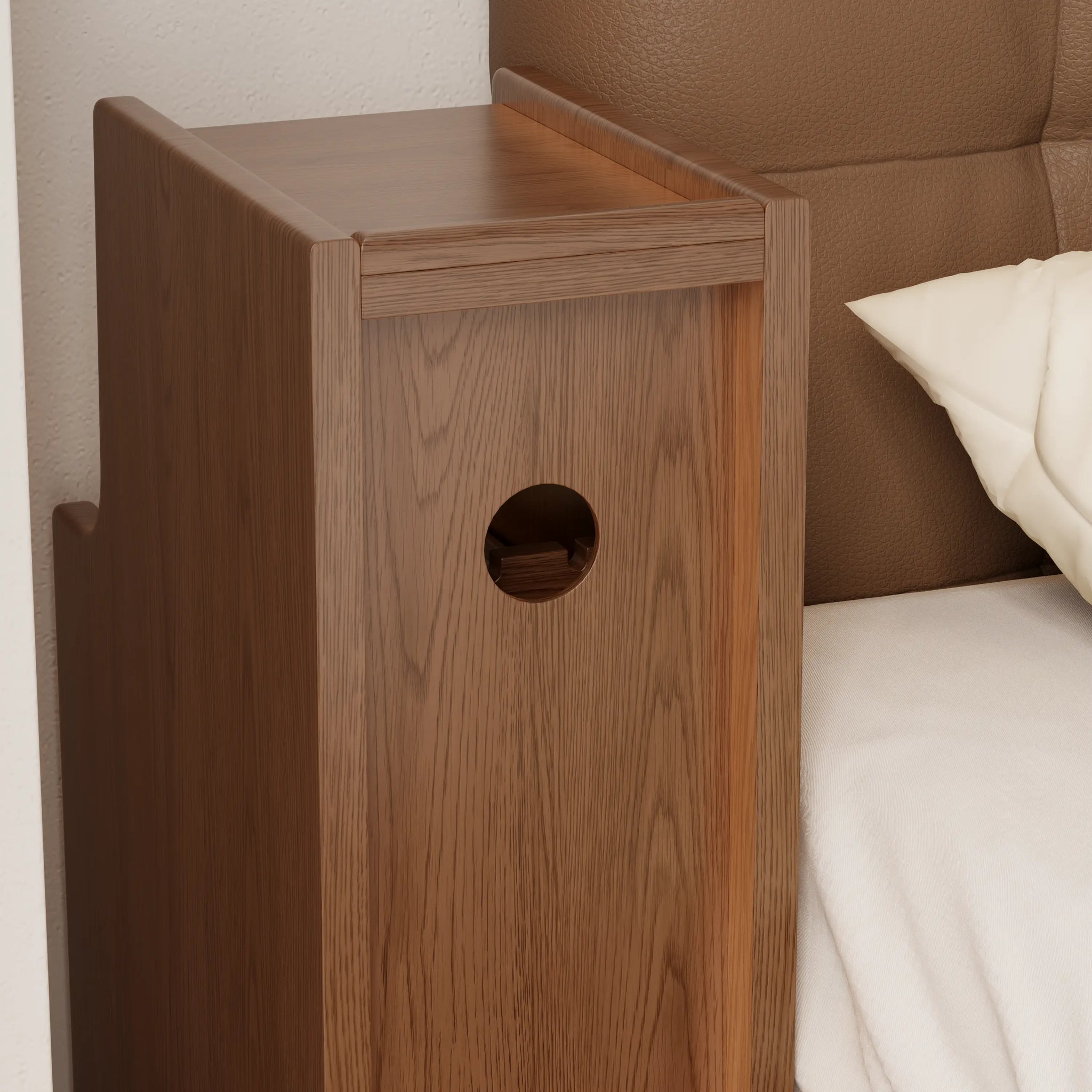 Solid Wood 3-Drawer Nightstand with Shelf — No Assembly Required