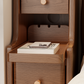 Solid Wood Narrow Nightstand with 3 Drawers – Modern Bedside Table for