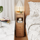 Solid Wood Narrow Nightstand with 3 Drawers – Modern Bedside Table for