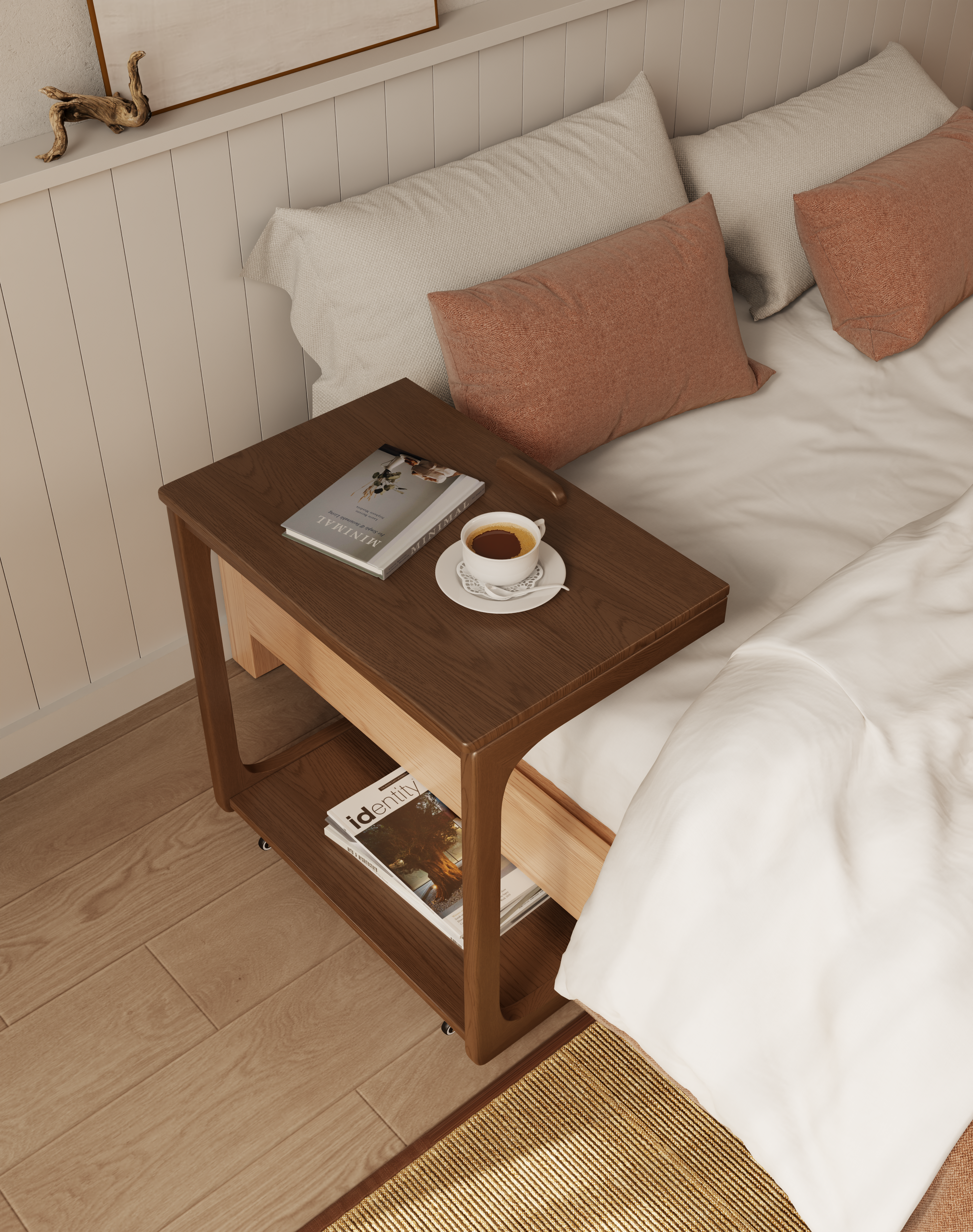 C-shaped couch table