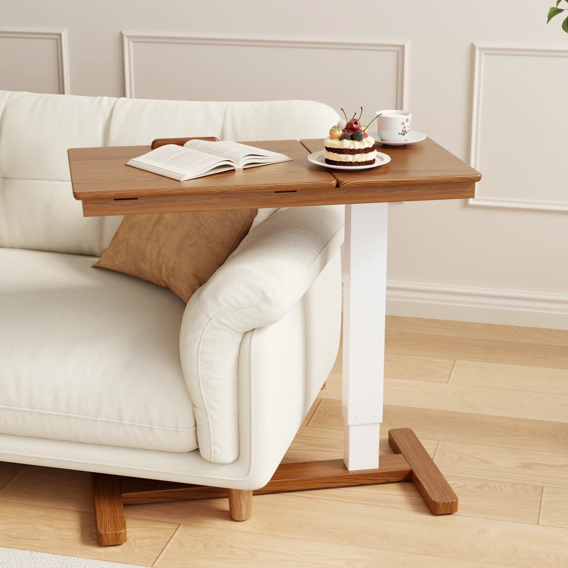 Adjustable Solid Wood Overbed Table - Kaslandi Furniture