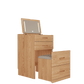 Solid Wood LED Vanity Desk with Chair, Space Saving Makeup Table - Kaslandi Furniture