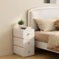 3-Drawer Nightstand with Rounded Corners | Cream White
