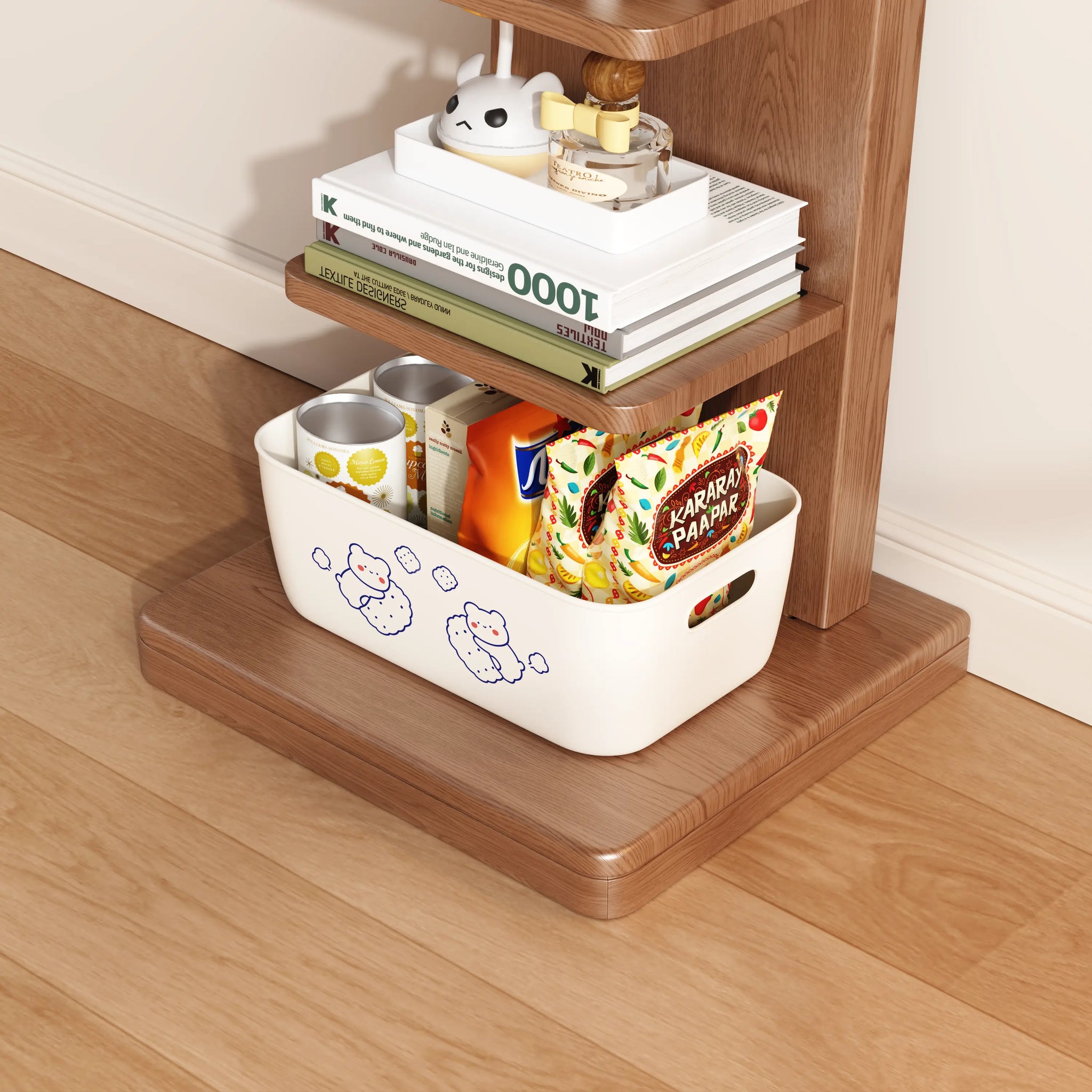 5-Tier Solid Wood Bookshelf – Narrow Space-Saving Storage