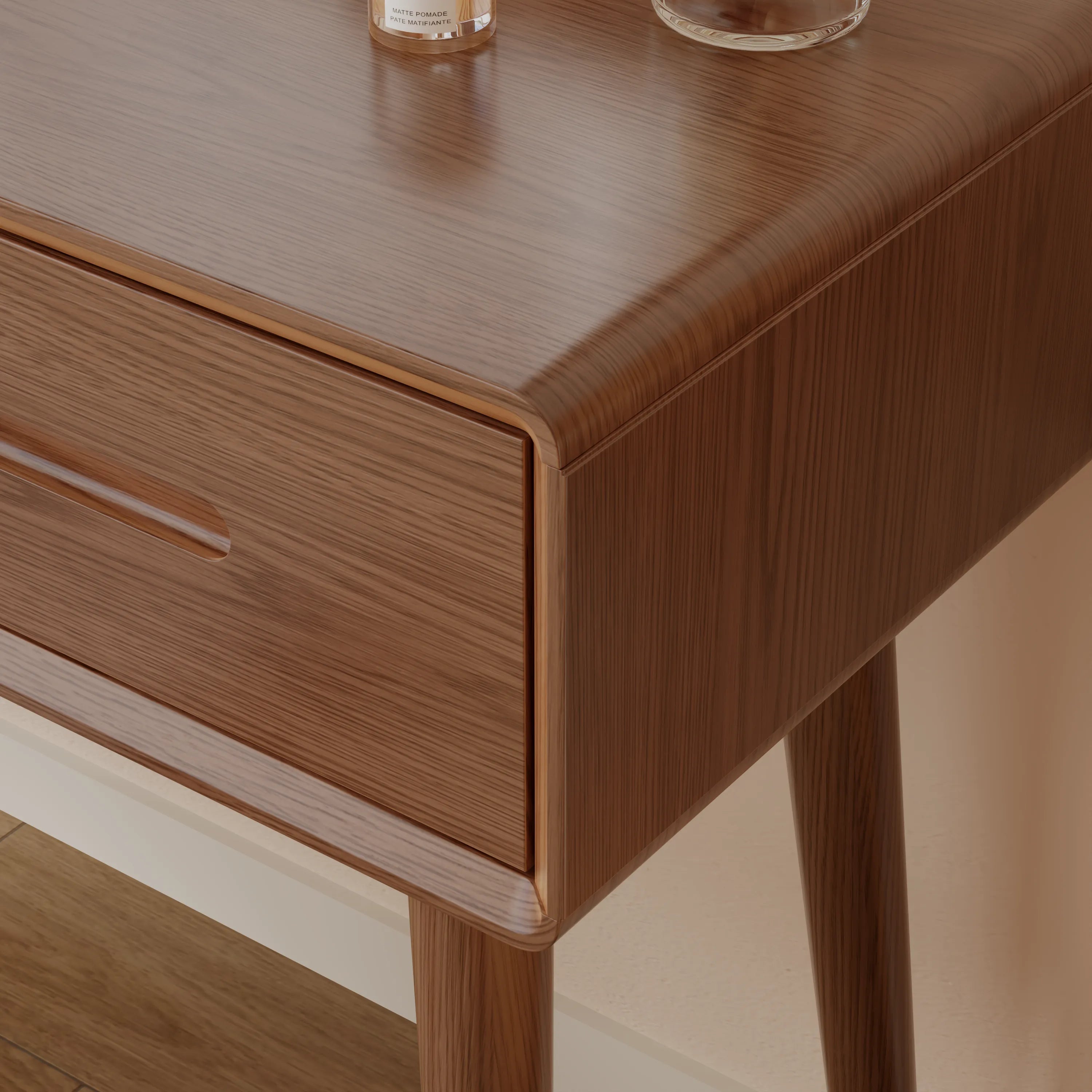 Solid Wood Vanity Desk with Detachable Lighted Mirror | Converts to Writing Desk - Kaslandi Furniture