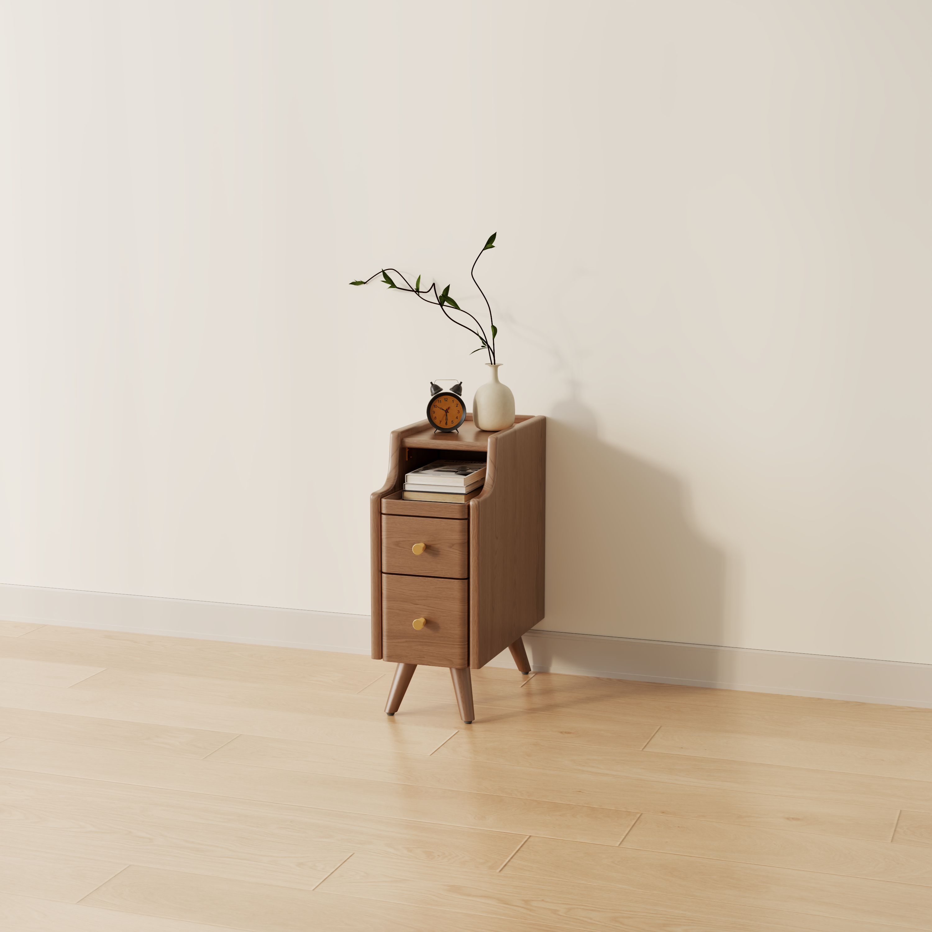 Solid wood classic minimalist nightstand