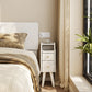 Solid wood classic minimalist nightstand with 2 drawers and an open shelf - iKaslandi