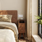 Solid wood classic minimalist nightstand with 2 drawers and an open shelf - iKaslandi