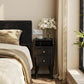 Solid wood classic minimalist nightstand with 2 drawers and an open shelf - iKaslandi