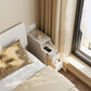 Solid wood classic minimalist nightstand with 2 drawers and an open shelf - iKaslandi