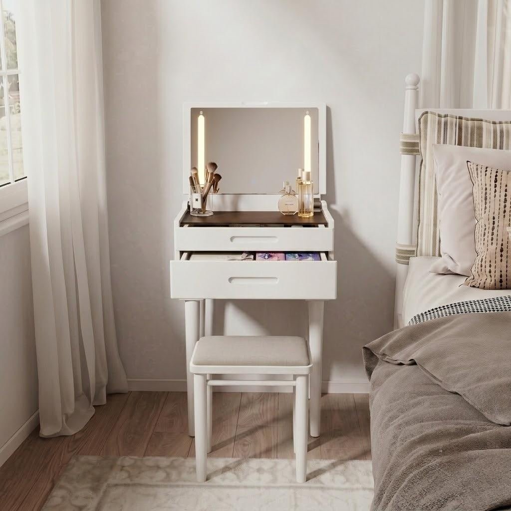 Vanity Desk with Mirror & Lights - iKaslandi