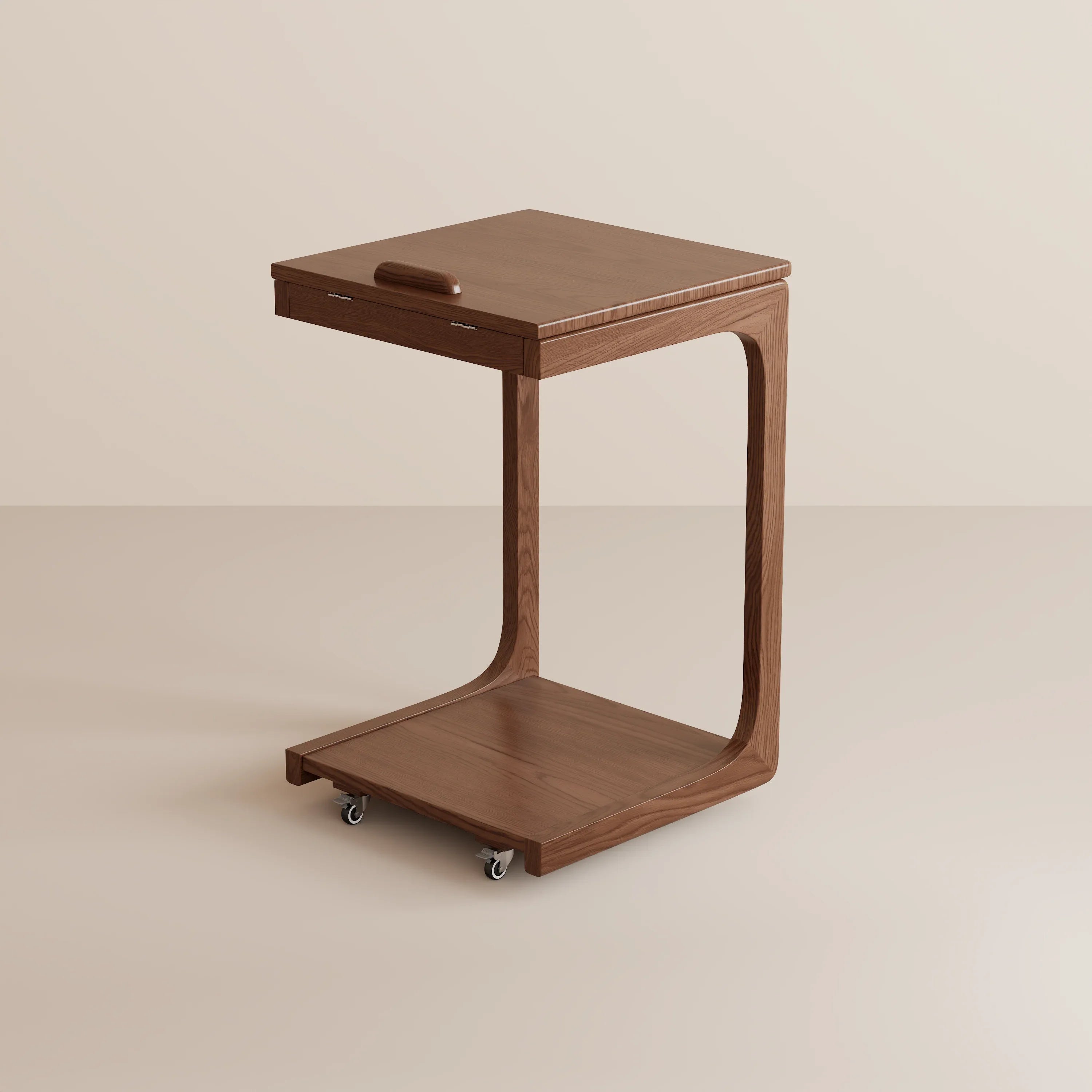 2 - Tier C - Shaped Side Table – Perfect for Sofa, Bed, or Laptop - Kaslandi Furniture