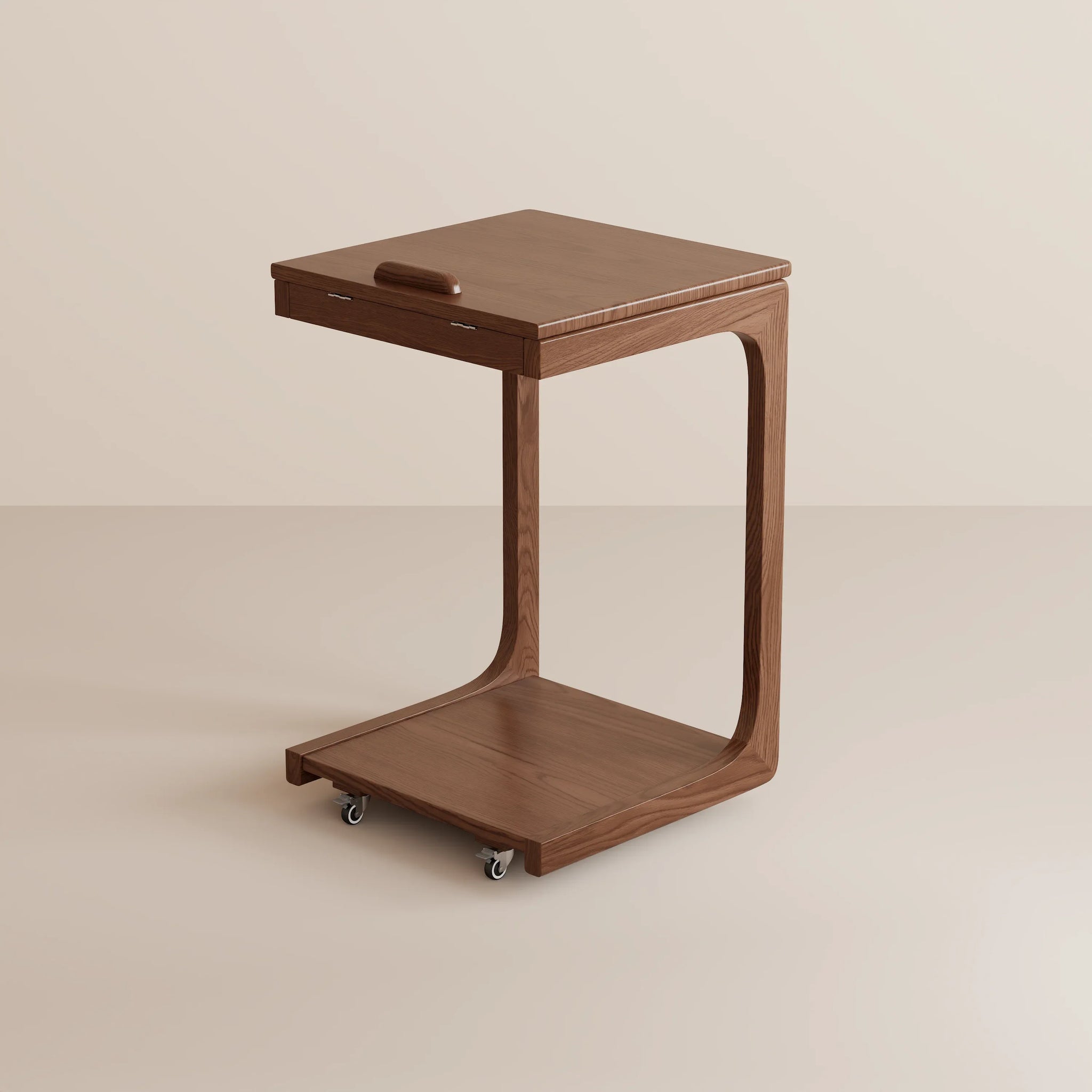 2 - Tier C - Shaped Side Table – Perfect for Sofa, Bed, or Laptop - Kaslandi Furniture