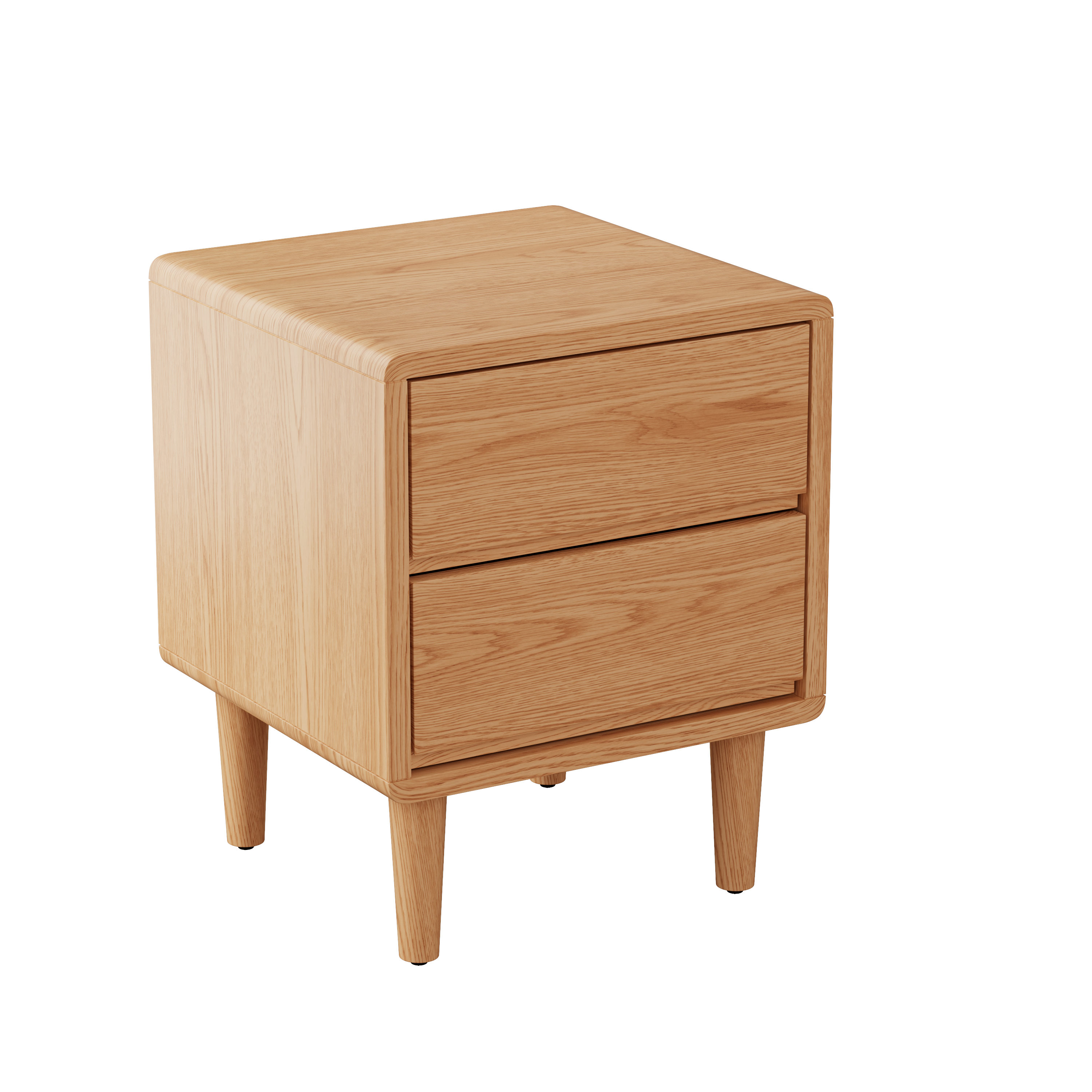 2 & 3 Drawer Solid Wood Nightstand – Mid-Century Modern Bedside Table