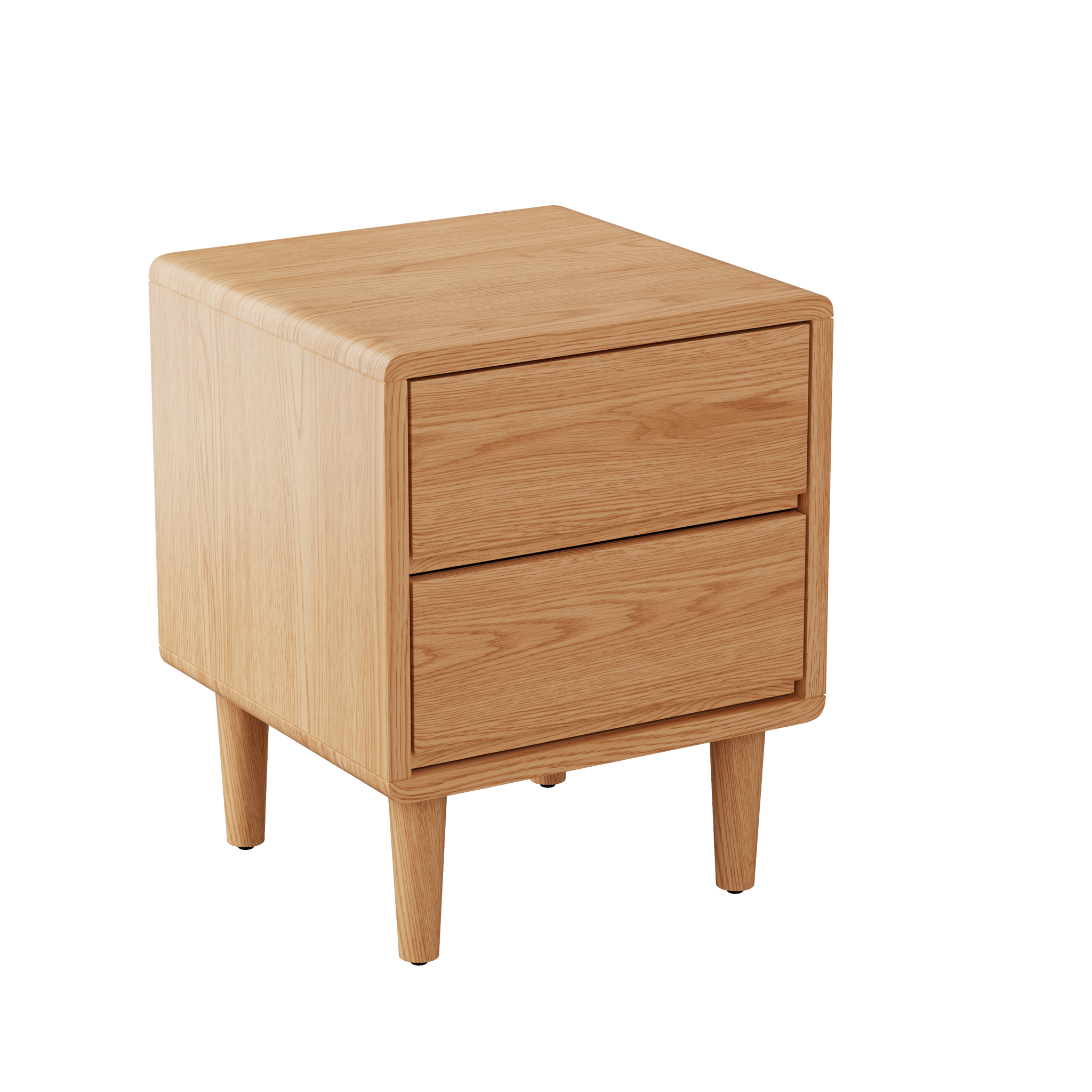 2 & 3 Drawer Solid Wood Nightstand – Mid-Century Modern Bedside Table