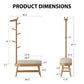 Giraffe Solid Wood Coat Rack & Shoe Bench with Cushion - iKaslandi