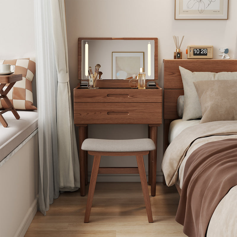 Vanity Desk with Mirror & Lights