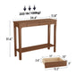 Solid Wood Entryway Console Table with Drawers and Bottom Storage Shelf - Kaslandi Furniture