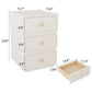 3-Drawer Nightstand with Rounded Corners | Cream White