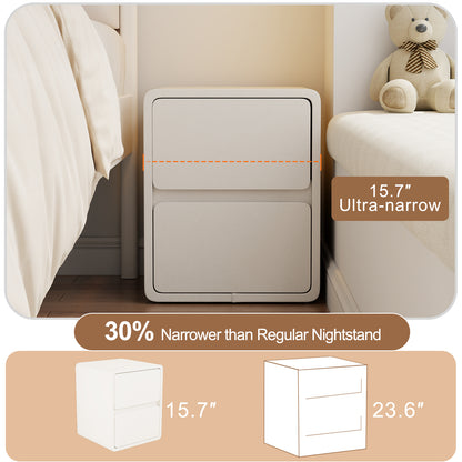 3 Drawers White Nightstand