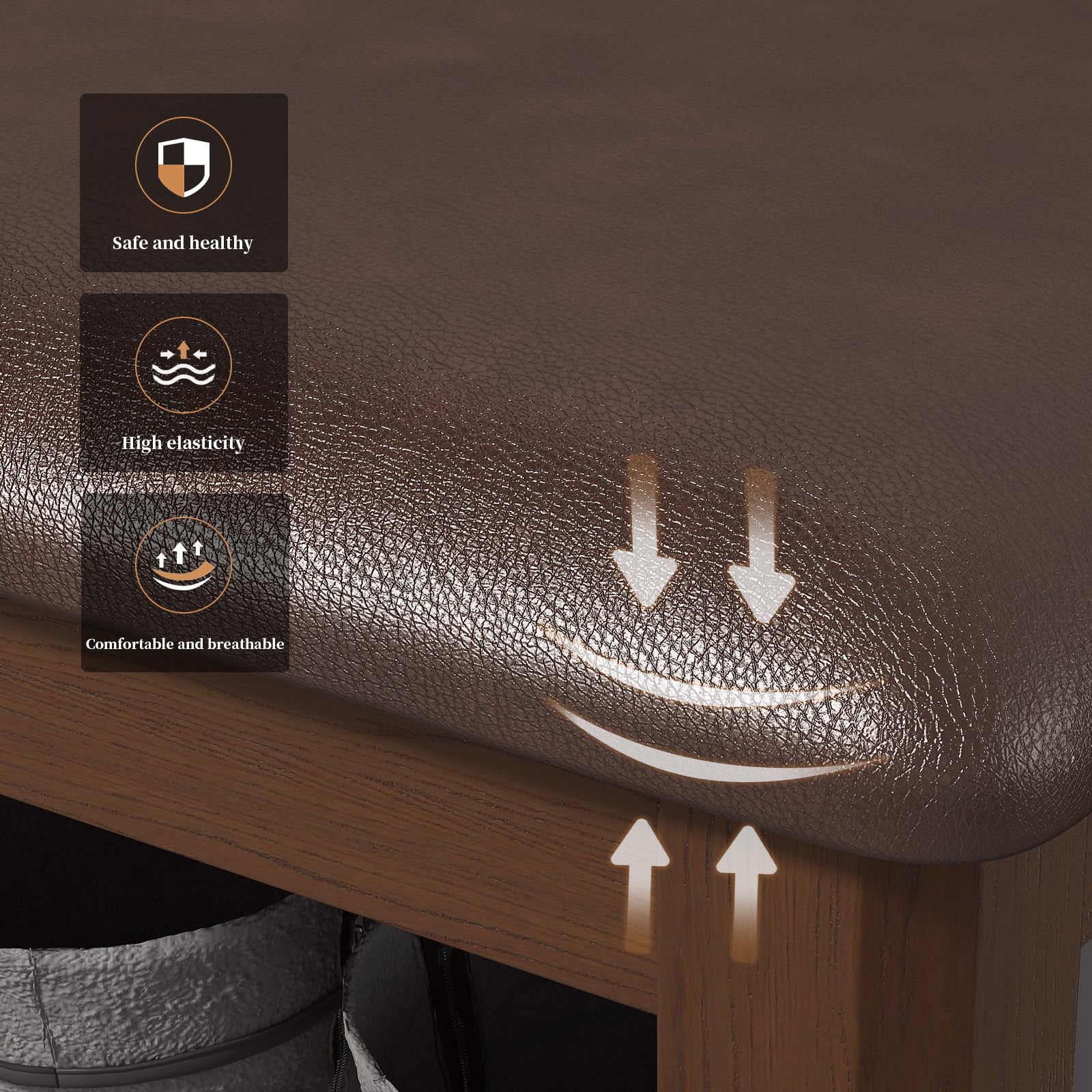 3-Tier Leather Shoe Bench