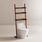 Over - the - Toilet Ladder Shelf - 3 - Tier Solid Wood Bathroom Storage - iKaslandi