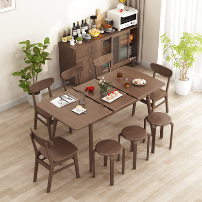 Dining Table, Solid Wood Extendable Dining Table Can Accommodate 4-8 People, Sturdy and Easy Assembly Modern Dining Room Table for Kitchen, Living Room, Apartment