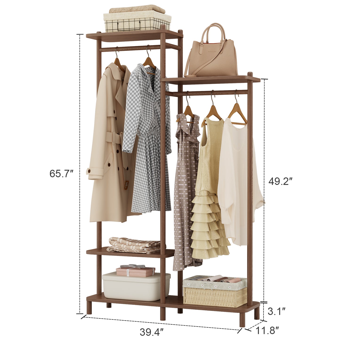 Solid Wood Clothes Rack