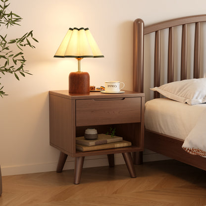 Walnut Modern Nightstand