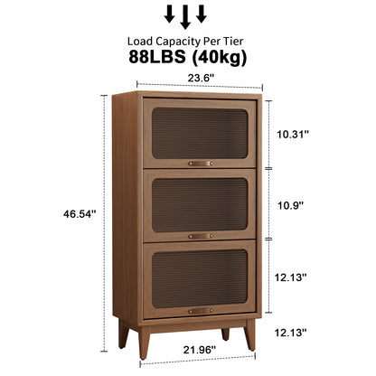 Shelf Bookcase with Cabinet Glass Doors