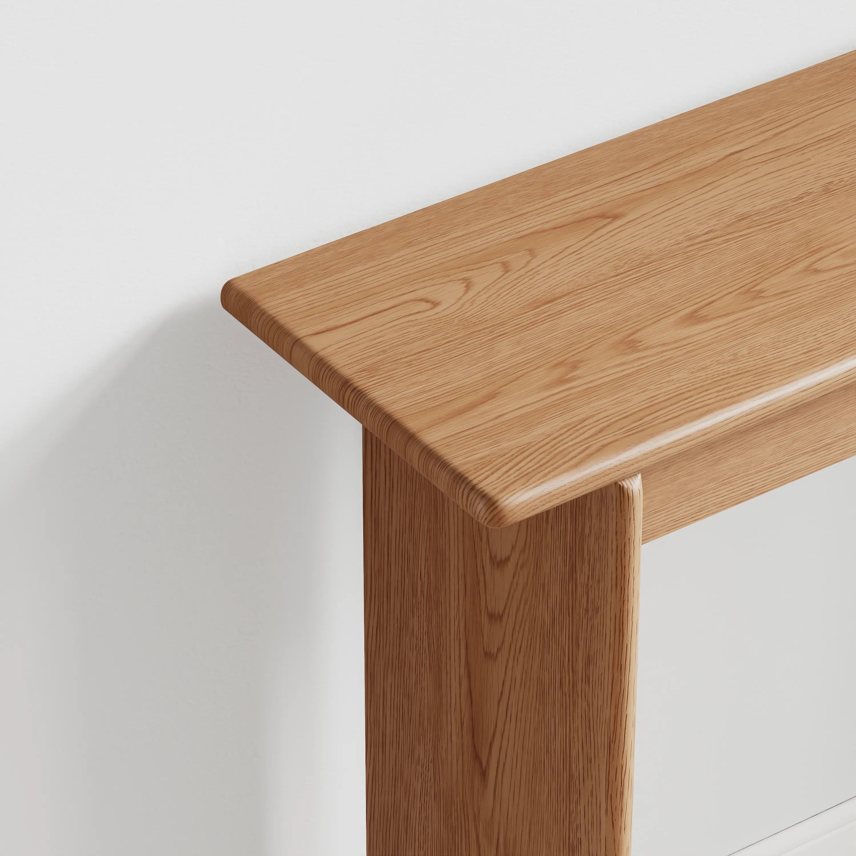 Solid Rubberwood Console Table | Mid-Century Modern Entryway Table