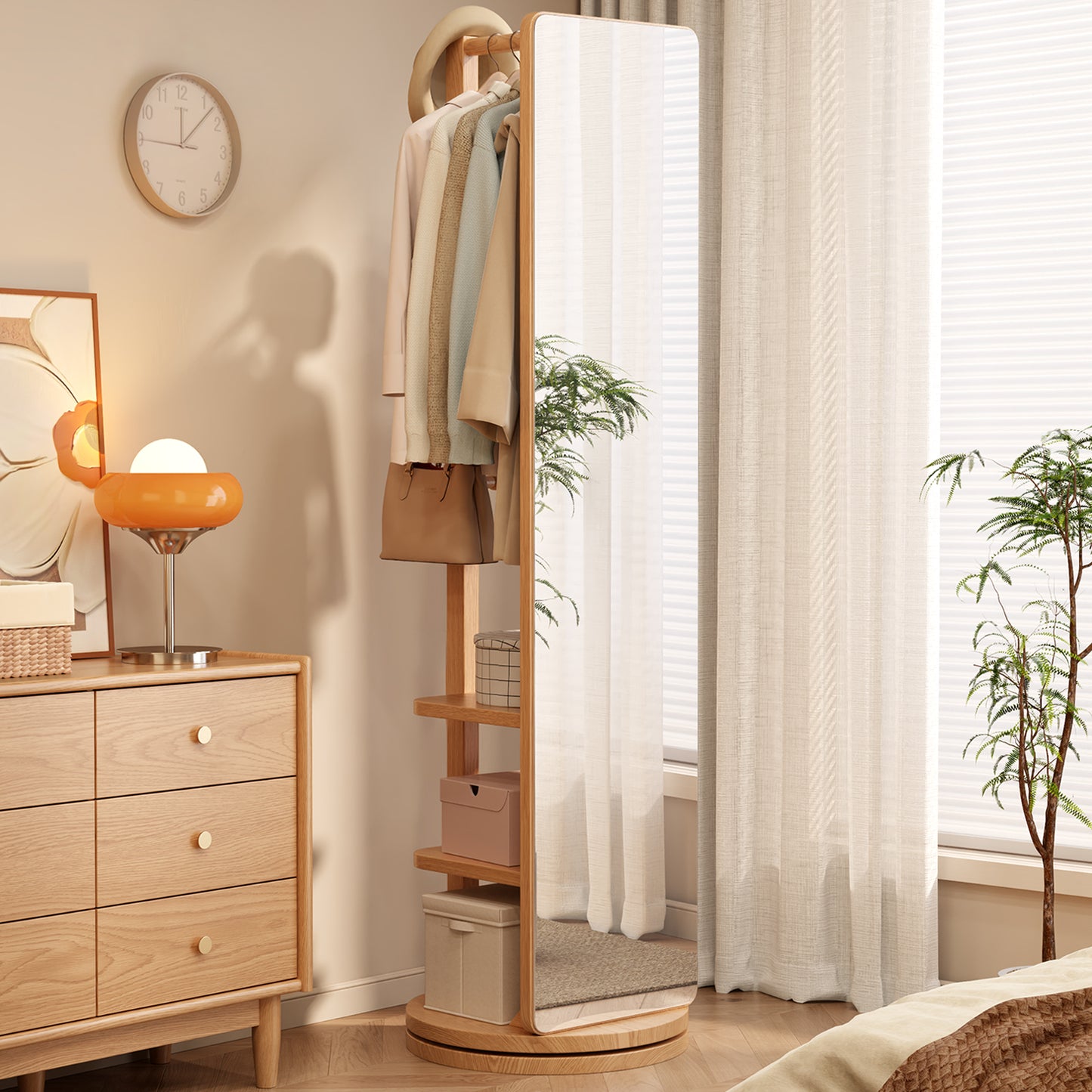 360 degree rotatable full-length mirror