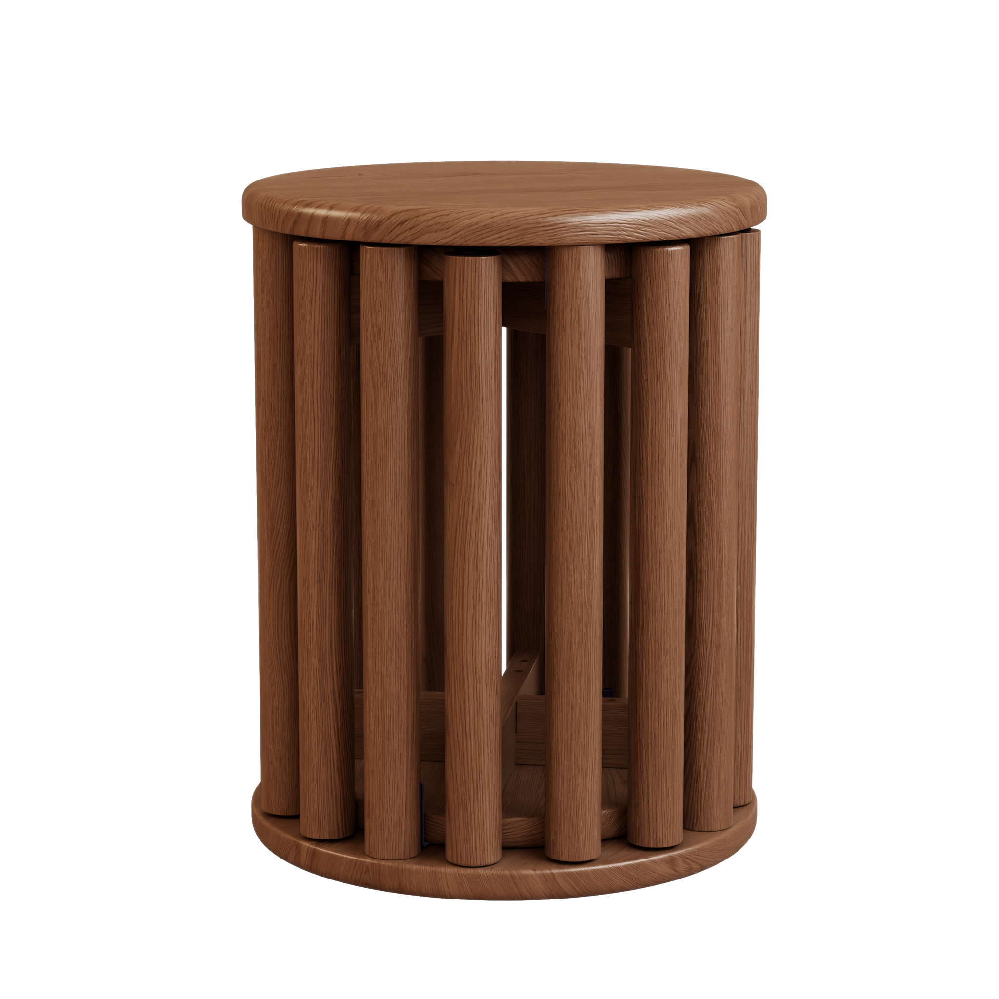 Set of 4 Stackable Solid Wood Multifunctional Round Stools/Side Tables