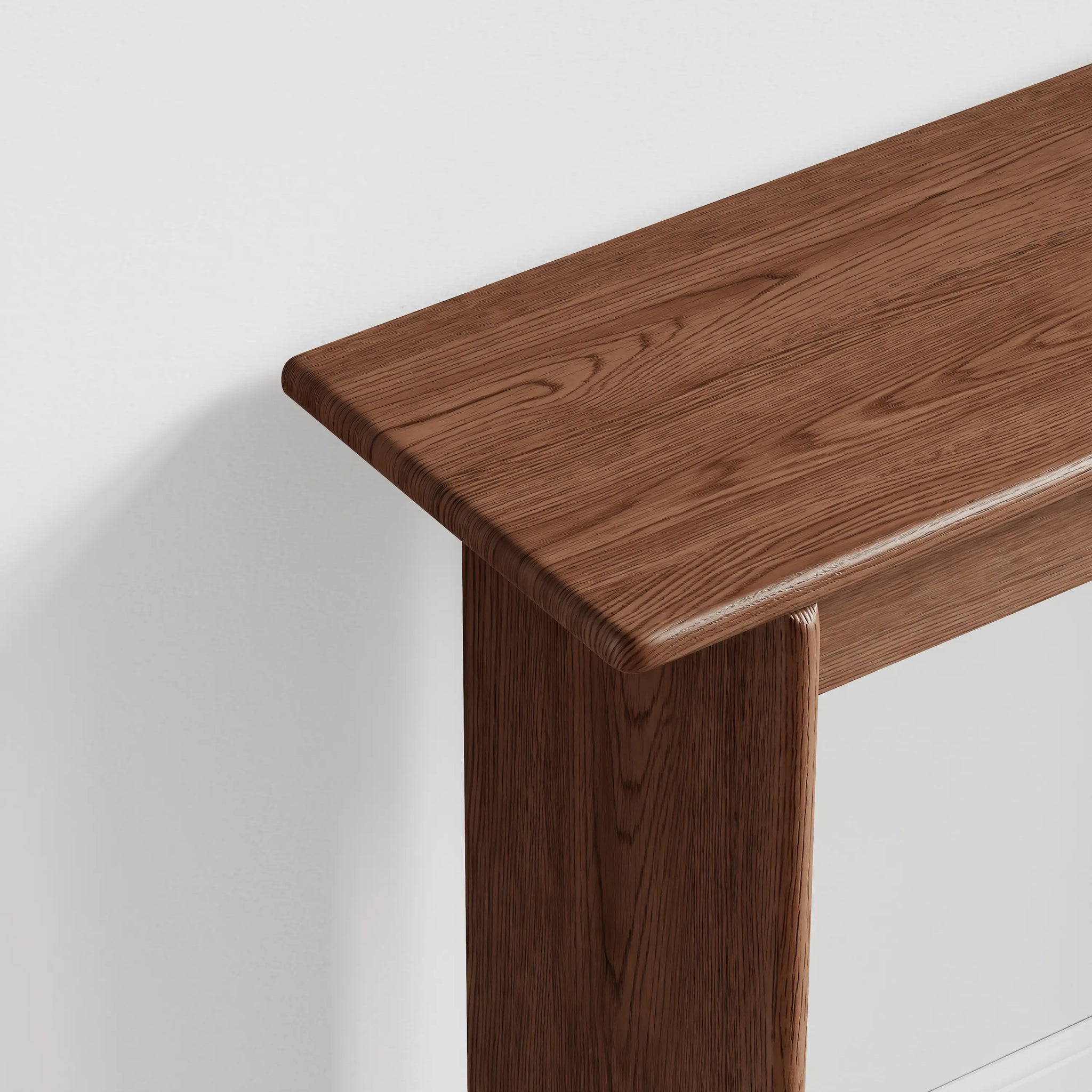 Solid Rubberwood Console Table | Mid-Century Modern Entryway Table